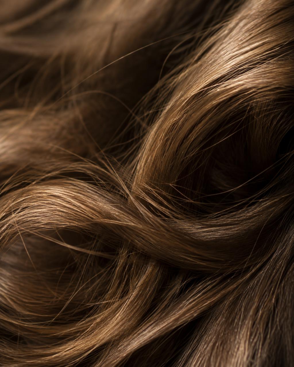 Detalhe macro de fios de cabelo saudáveis